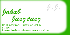 jakab jusztusz business card